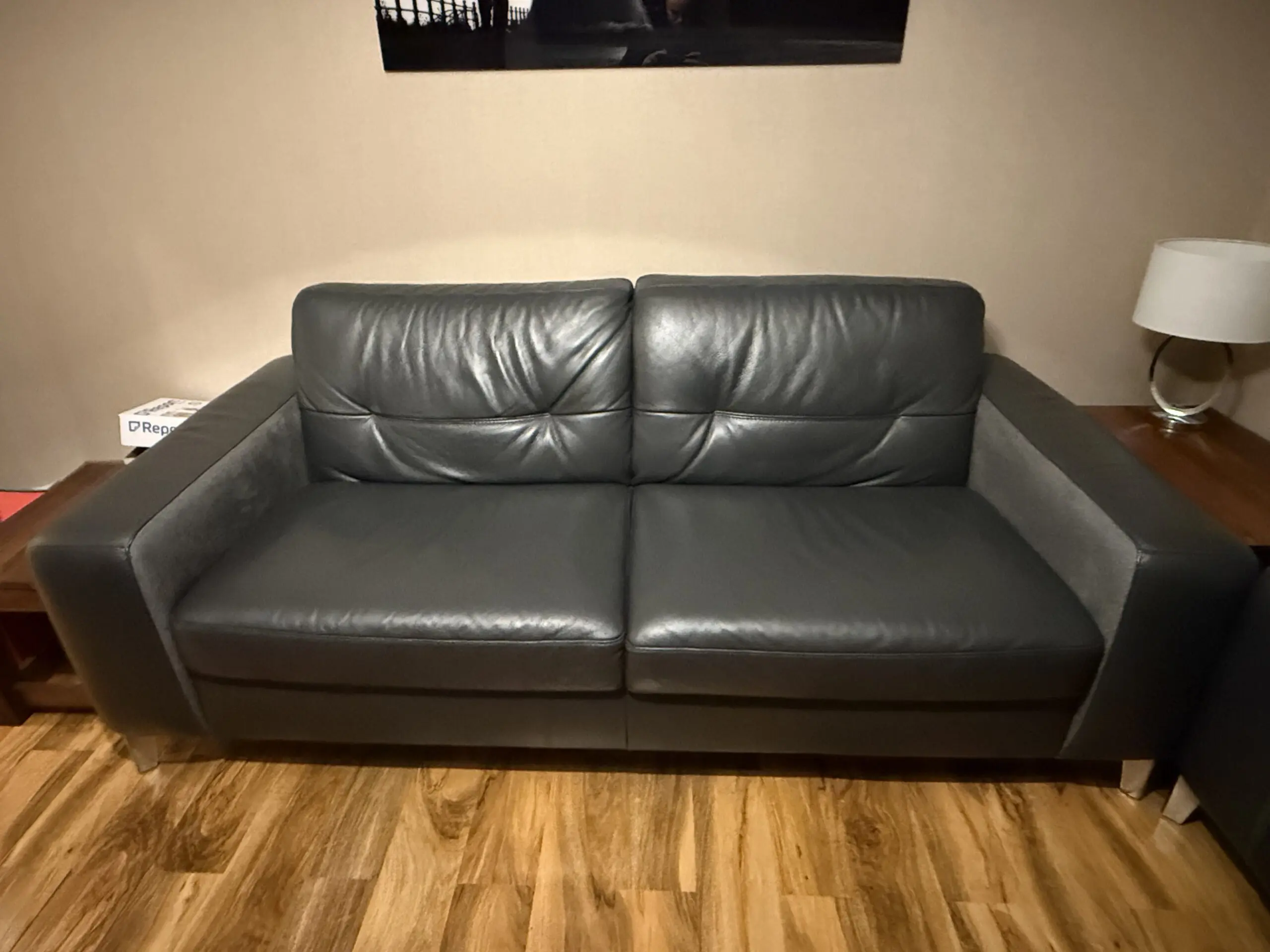 Sofology Charcoal ‘Florence’ 3-piece sofa suite & footstool