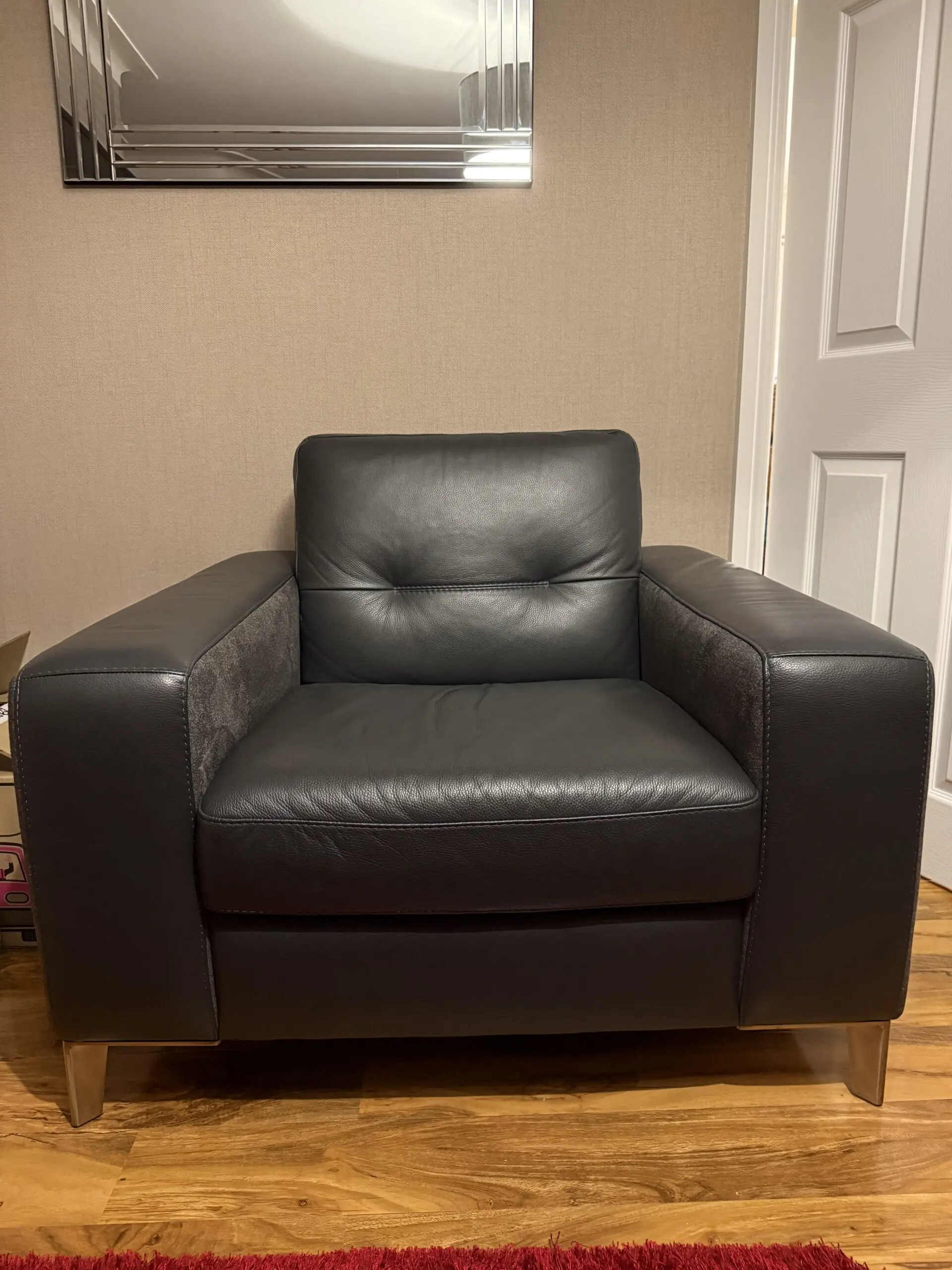 Sofology Charcoal ‘Florence’ 3-piece sofa suite & footstool