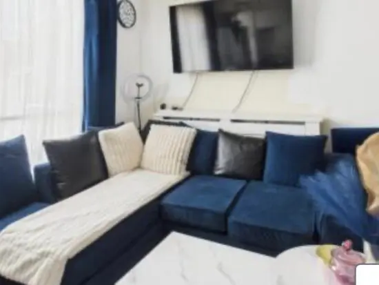 Navy blue corner sofa