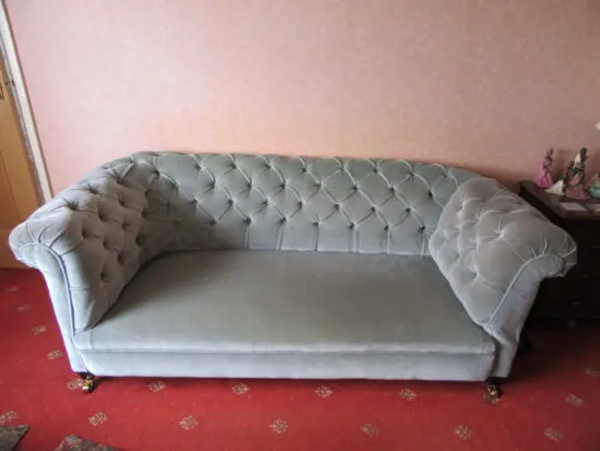 Apple Green Drop Arm Chesterfield