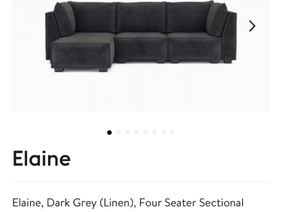 Thorvald Design Elaine Four Seater Sectional - Dark Grey