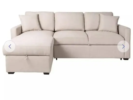 Habitat Reagan LH Storage Corner Chaise Sofa Bed - Natural