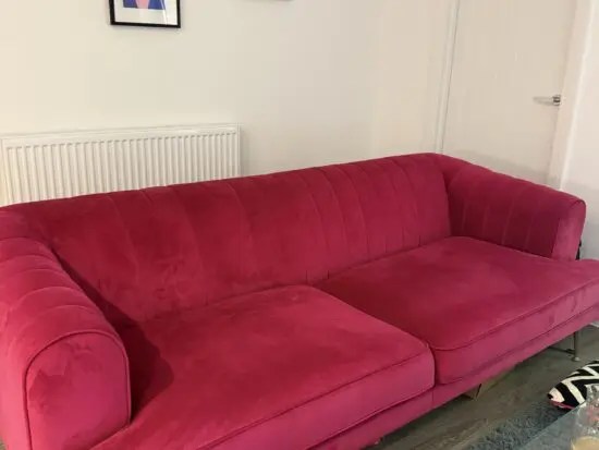 DFS pink 4 seater sofa