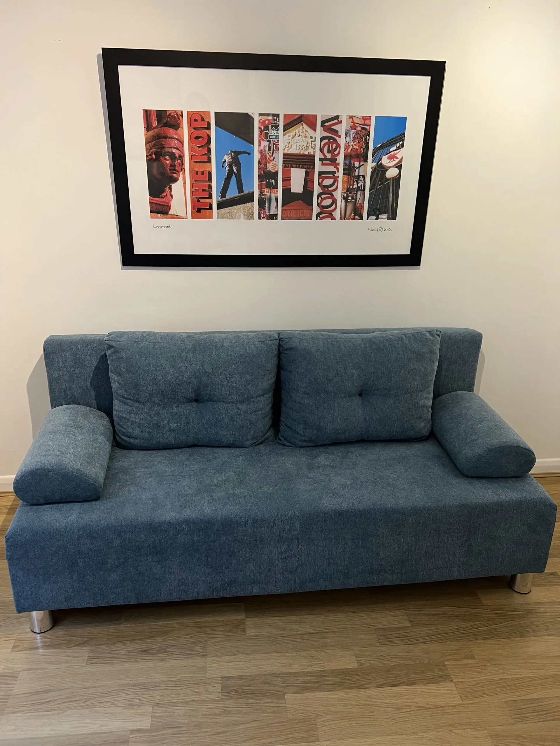New brilliant blue storage sofa bed for sale