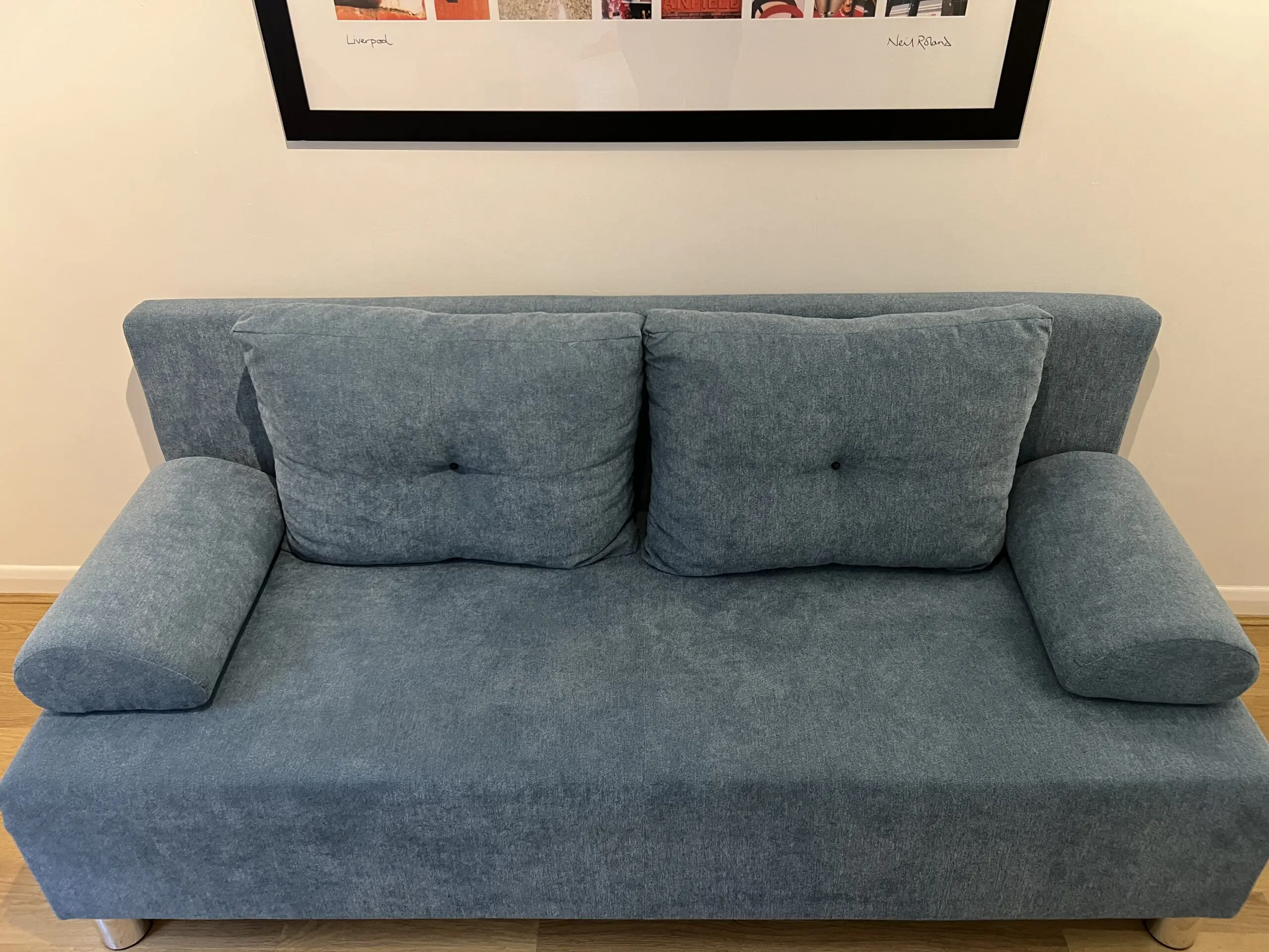 New brilliant blue storage sofa bed for sale