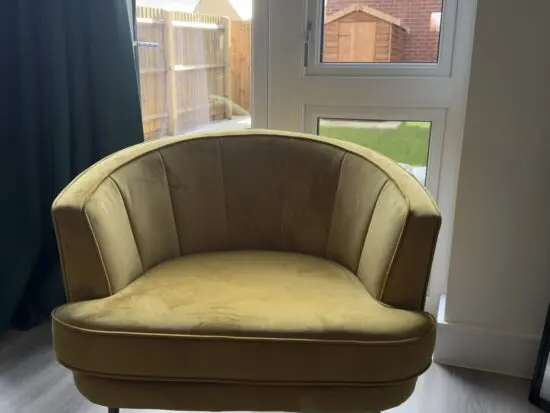 DFS Velvet Mustard Enchanted Accent Chair