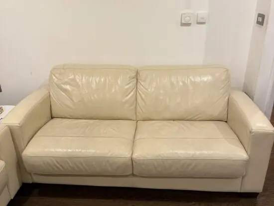 Furniture Village Beige Leather Sofas