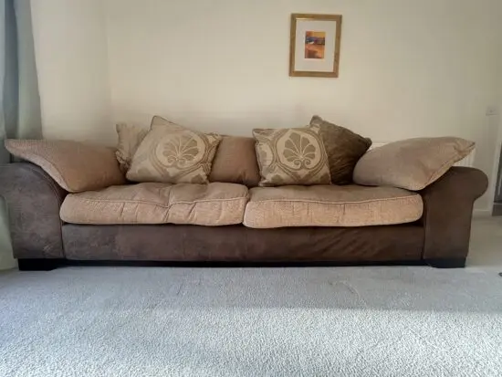 Large DFS Sofa Beige / Chocolate Brown