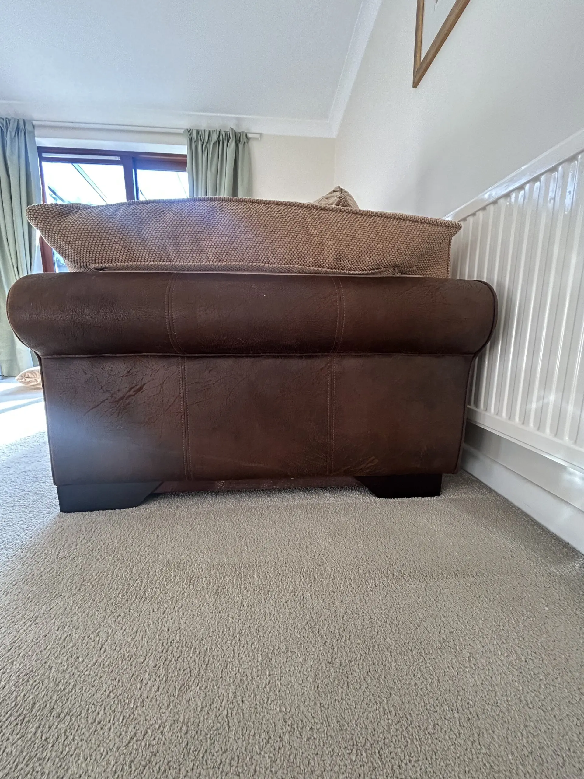 Large DFS Sofa Beige / Chocolate Brown