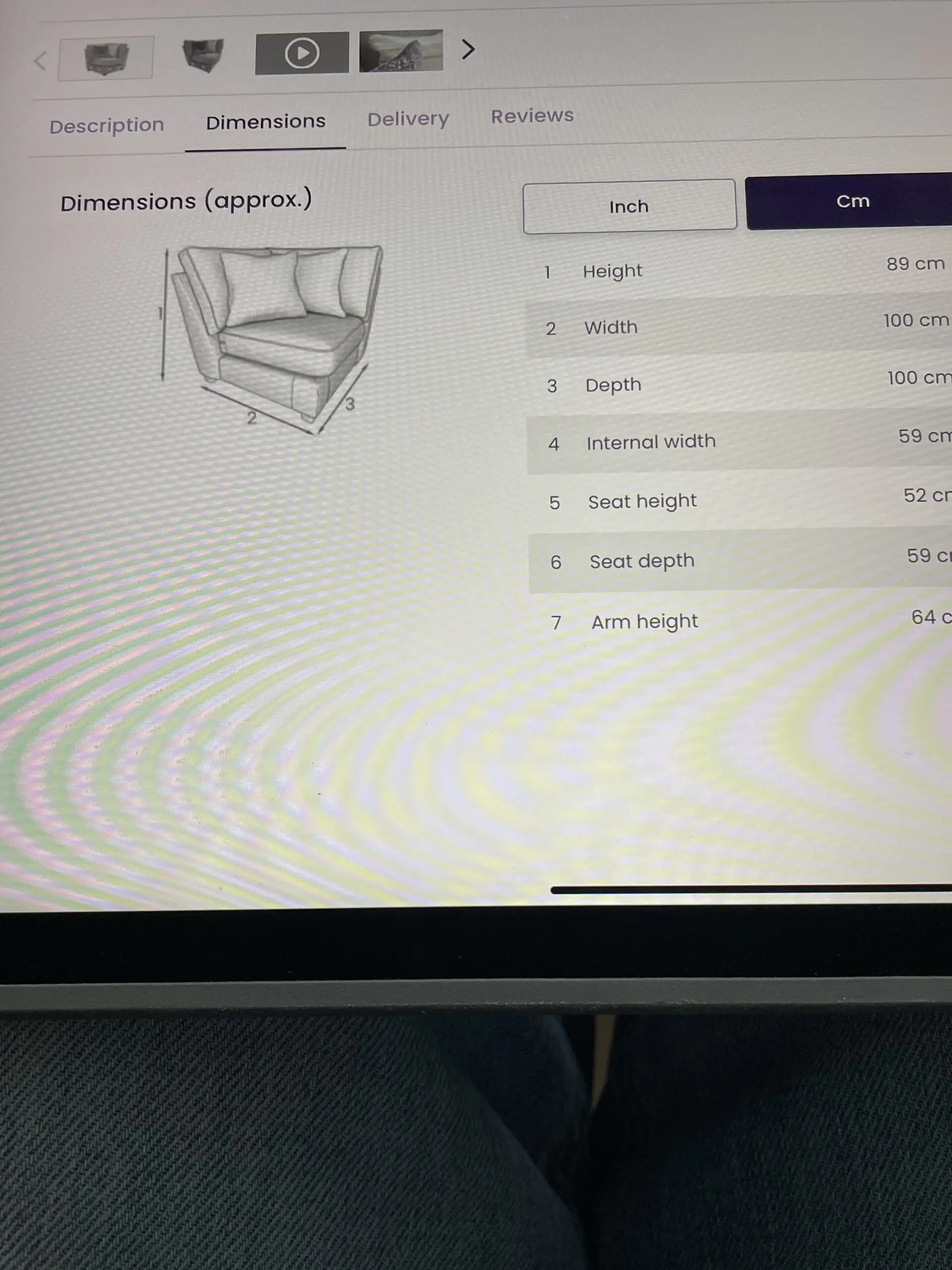 DFS Sofia corner suite with chaise and storage footstool