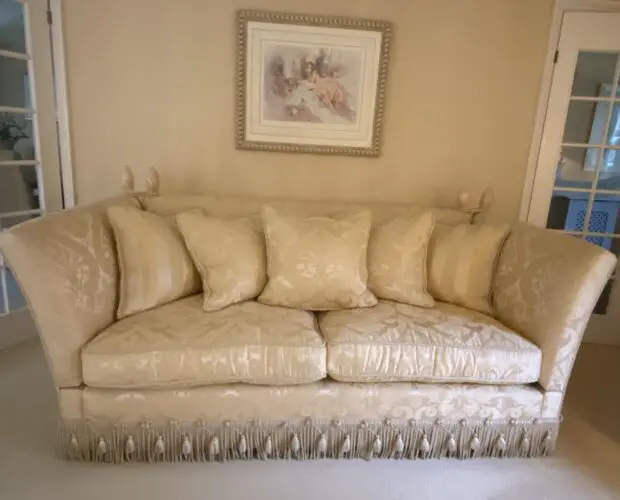 Parker and Farr Luxury Yellow/Beige Silk Sofa Set in Immaculate Condition