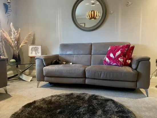 Sofology Illinois double power recliners in Charcoal grey only 2 years old