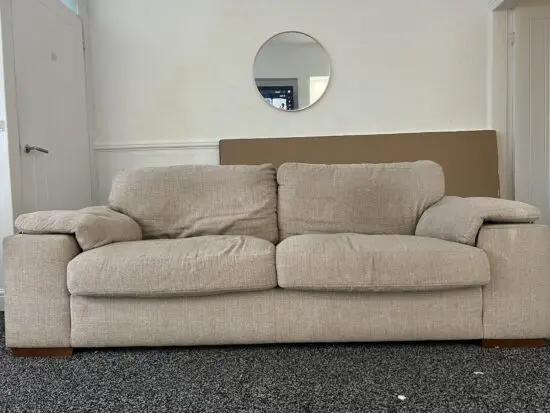 Comfy 3 Seater Cream Sofa