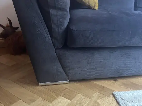 Midnight Blue Corner Sofa c/w footstool. Annabella.