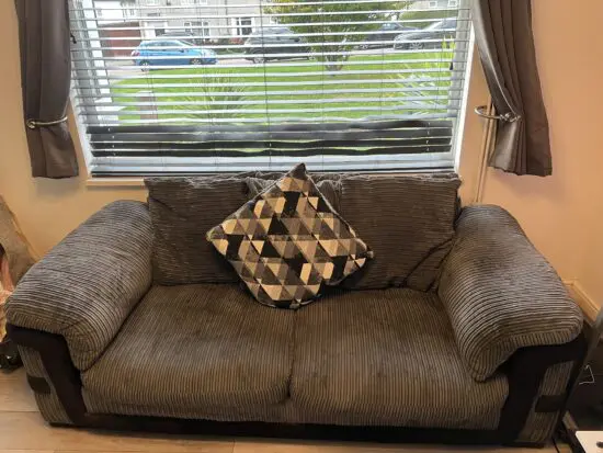 DFS Grey 3 Seater Sofa Bed With Matching Cuddle Swivel Chair