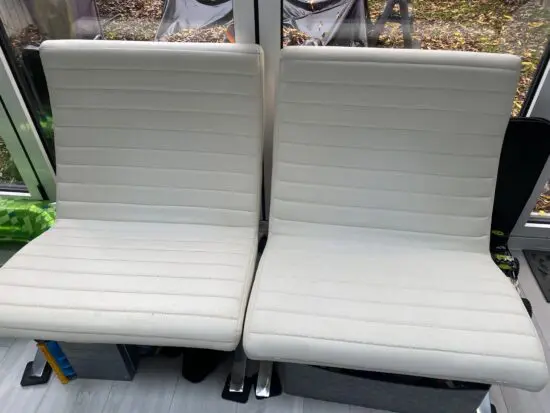 Pair of Dwell chairs in off-white