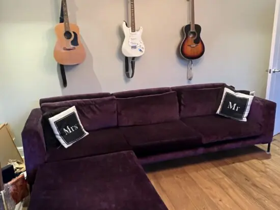 Hand made Purple velvet sofa