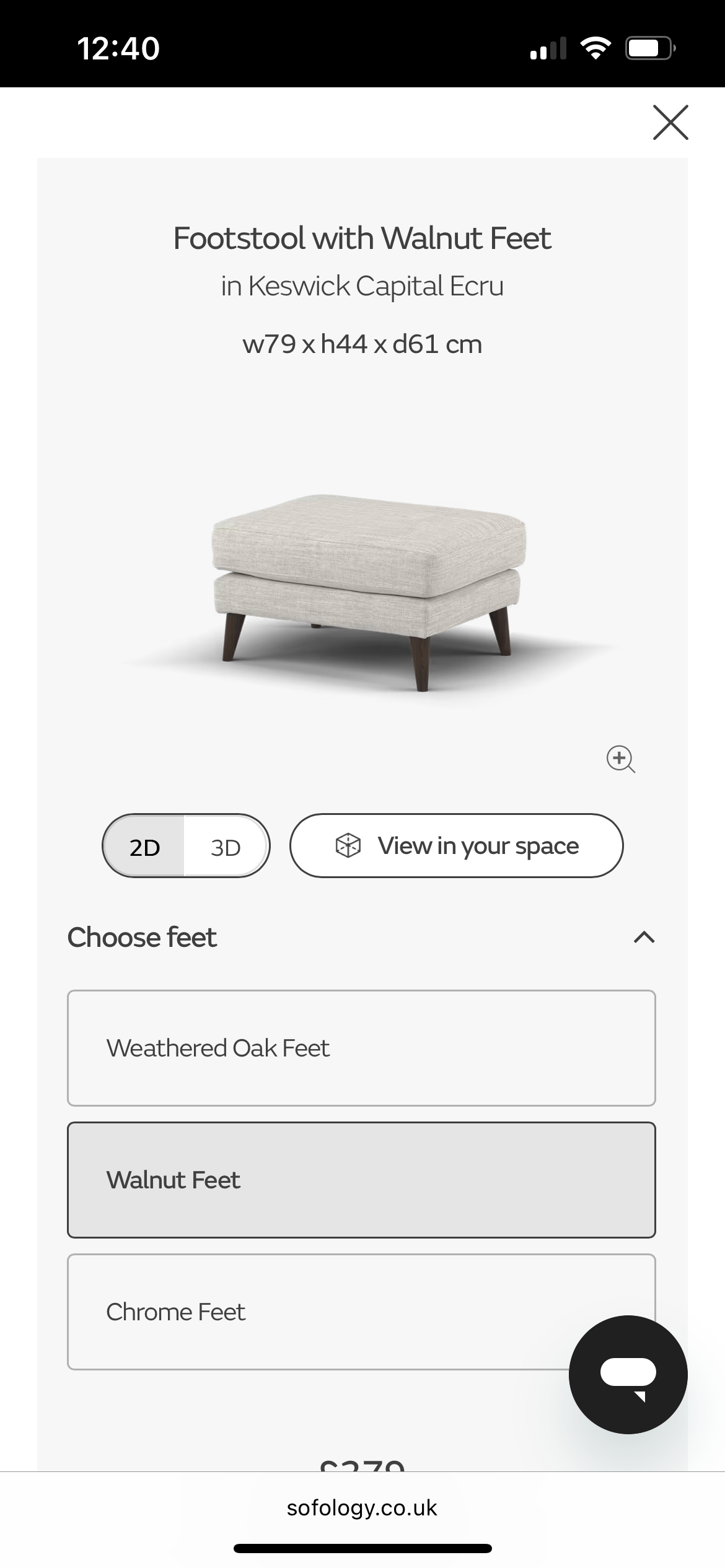 Sofology Capital Ecru Keswick 3 piece set