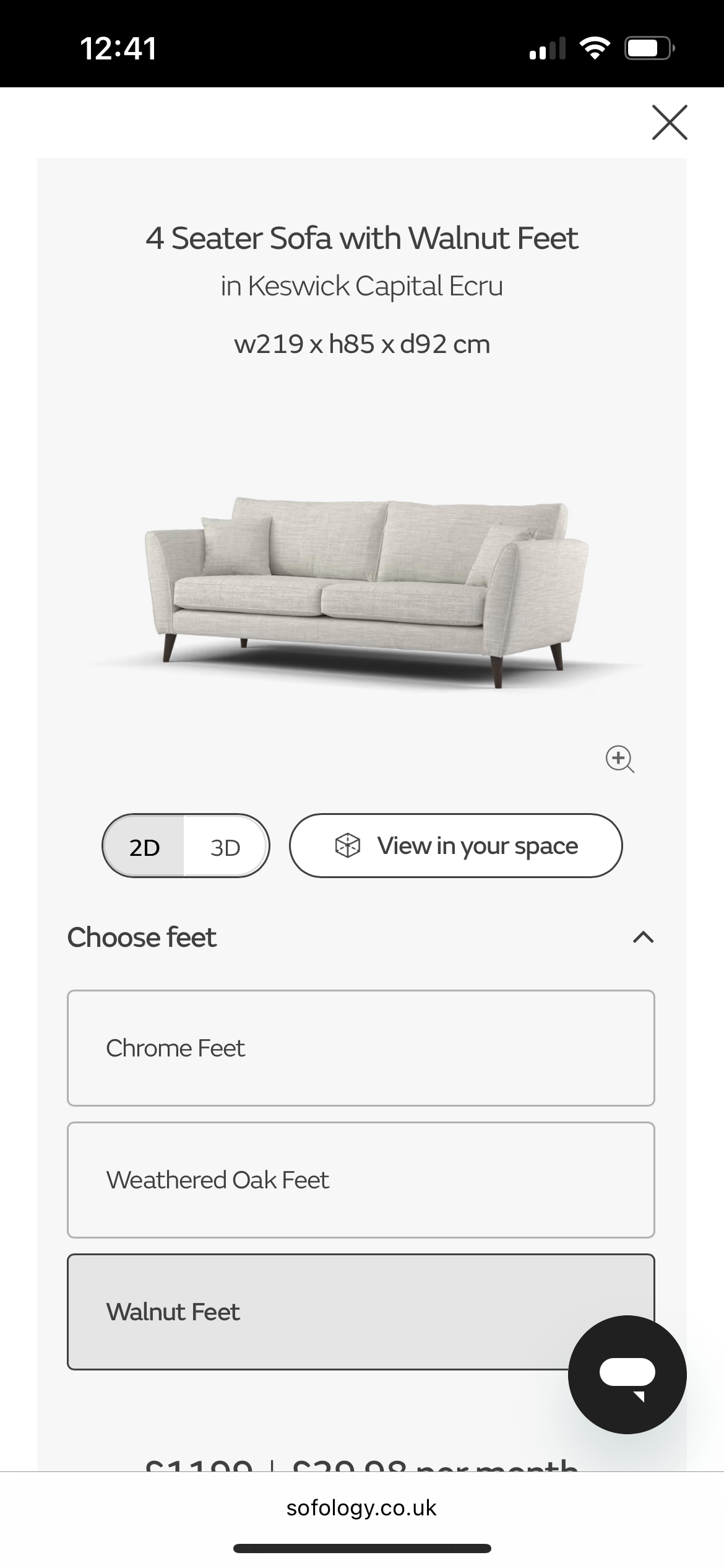 Sofology Capital Ecru Keswick 3 piece set