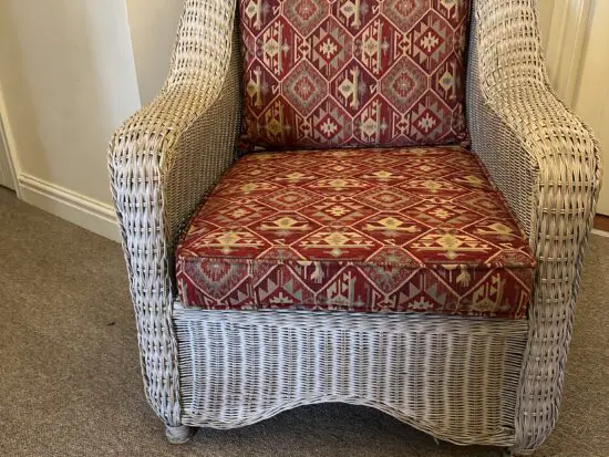 Stylish Whitewashed Rattan Chair