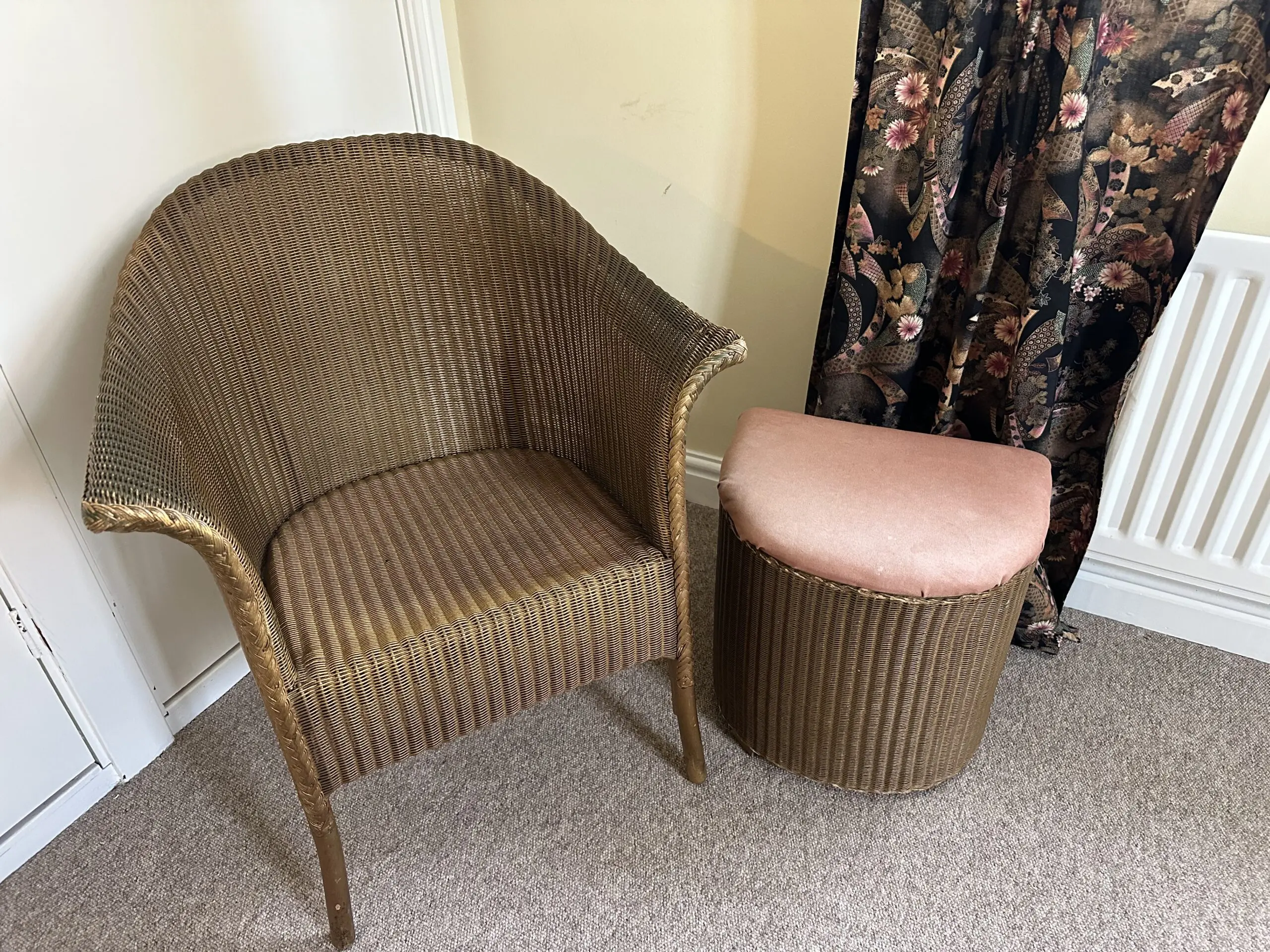 Lusty Loyd Loom Stool & Lovely Rattan Occasional Chair