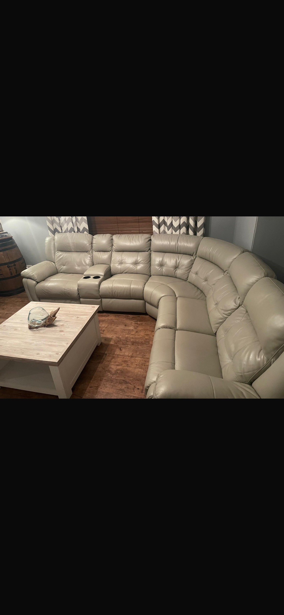 Lazy Boy, light grey, 6 piece power recliners corner sofa