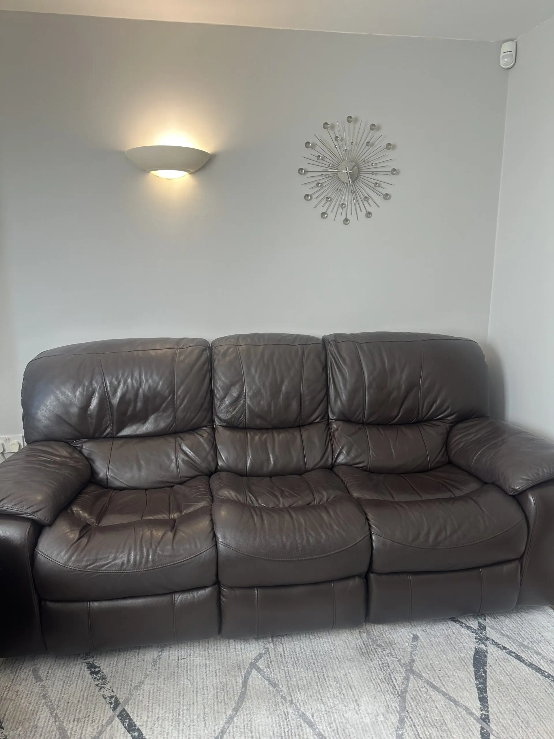 Harvey's Brown Leather Recliner Sofa Set – 2 x 3-Seaters, Great Condition