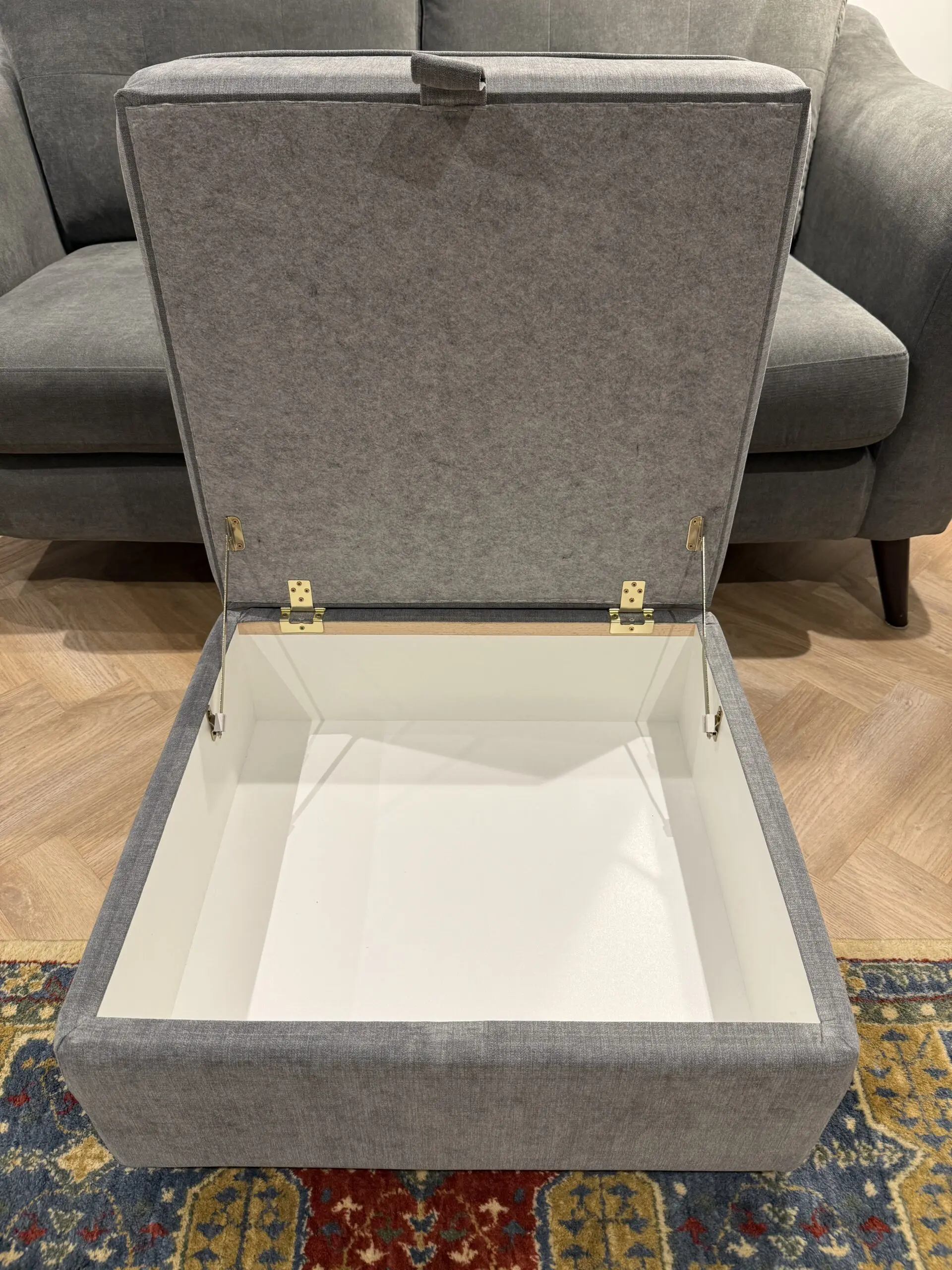 DFS Graphite Grey ALMA 2-seater Sofa, with accompanying Footstool