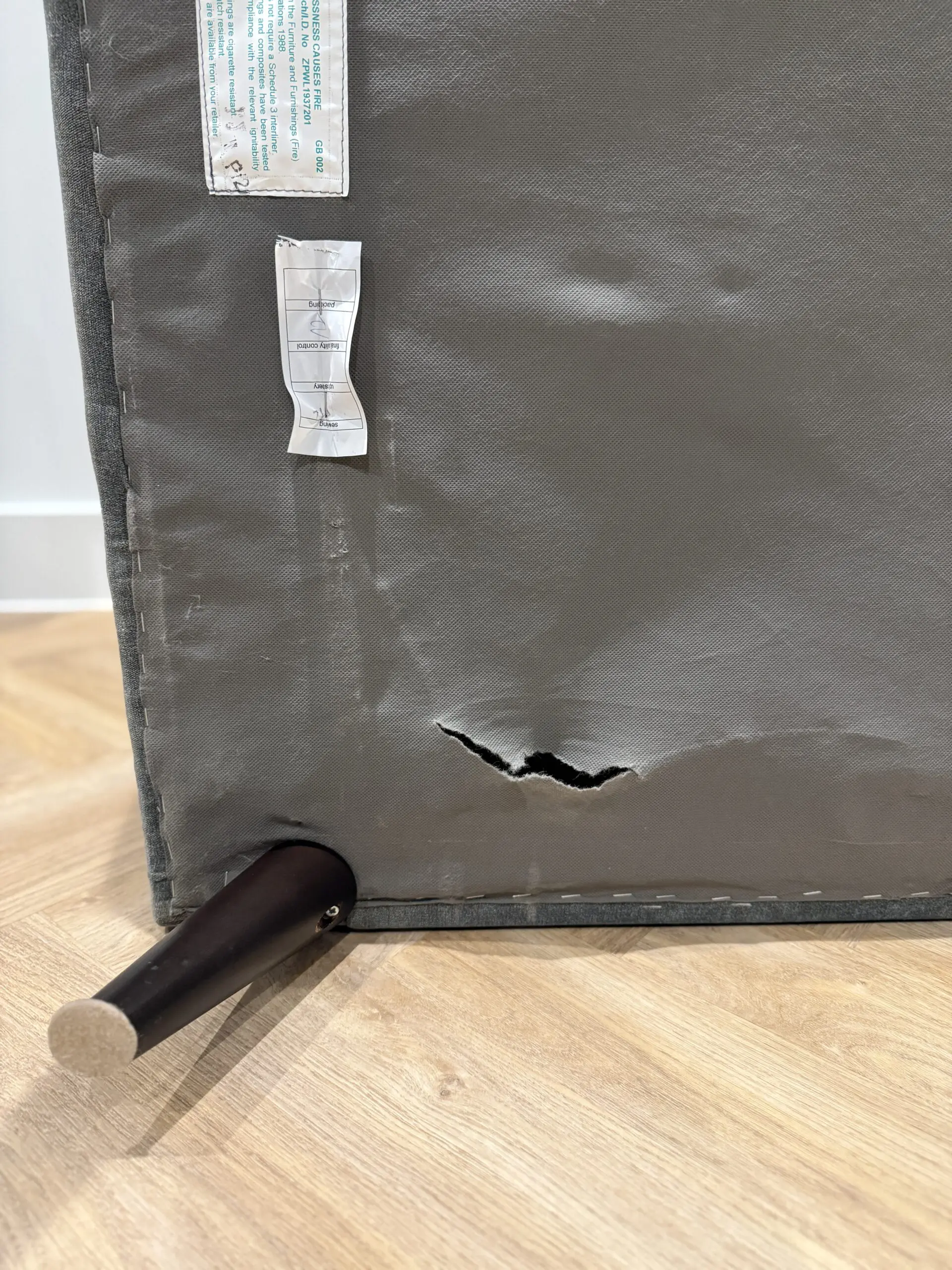 DFS Graphite Grey ALMA 2-seater Sofa, with accompanying Footstool