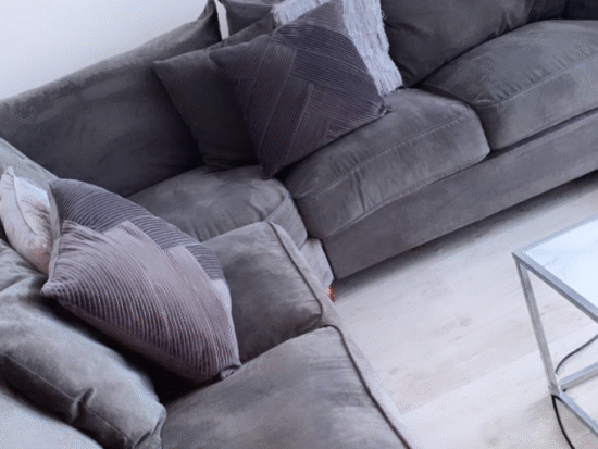 GREY CORNER CHESHIRE SOFA SUEDE