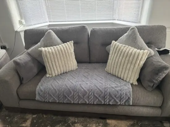 Grey 3 seater sofa + x2 arm chairs