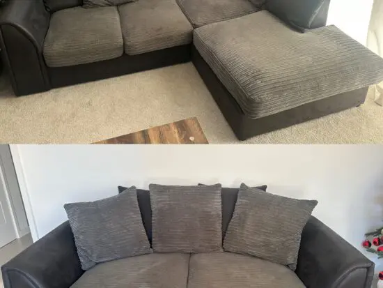 Grey & Black Corner Sofa & Sofa Bed Set