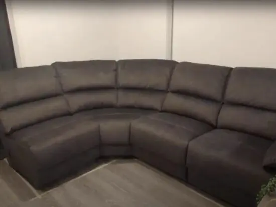 Oak Furniture Land Goodwood Modular Corner Sofa with a Recliner (plush charcoal)