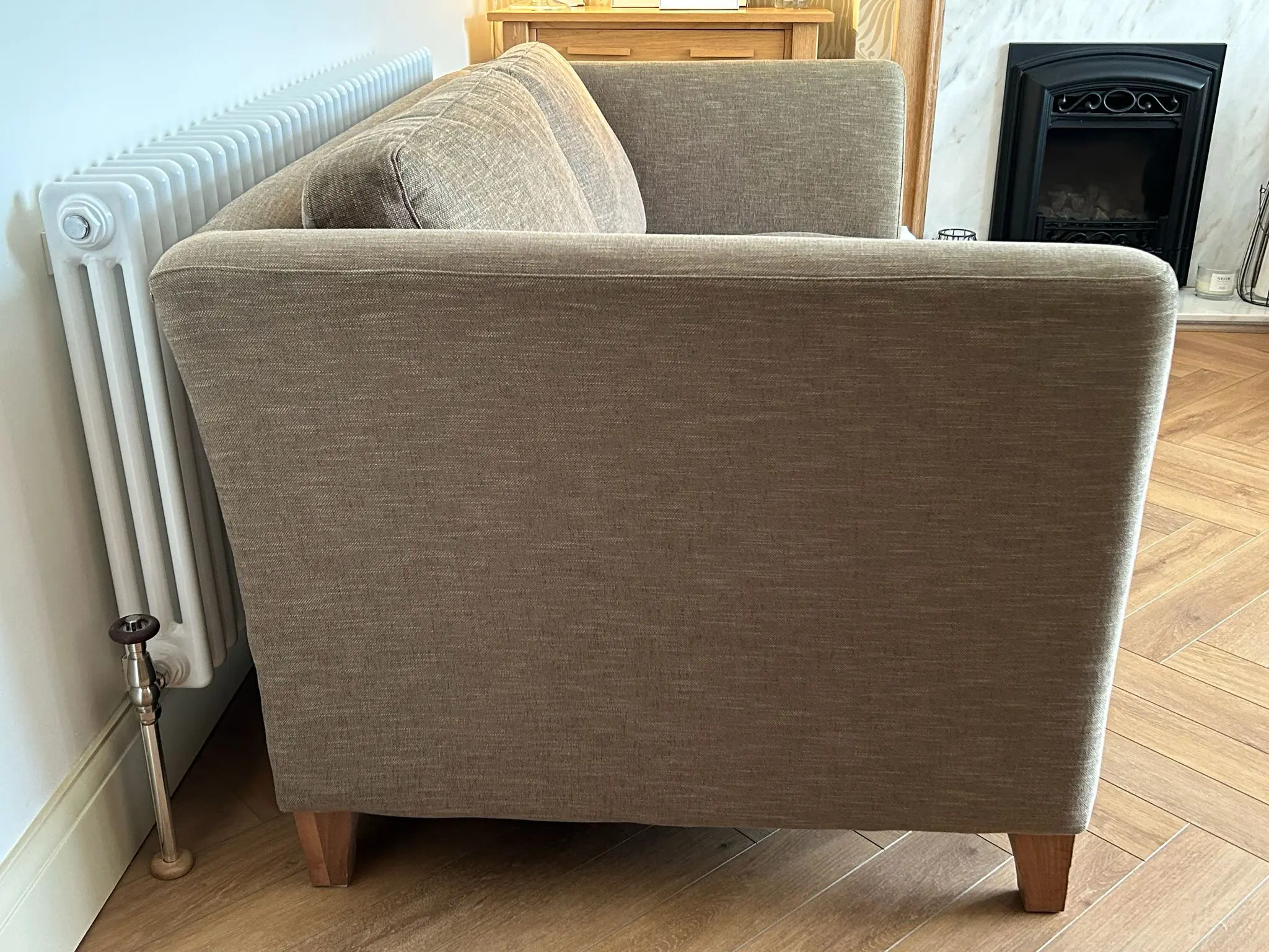 Two Large 2 Seater Sofas and Footstool By Nick Munro