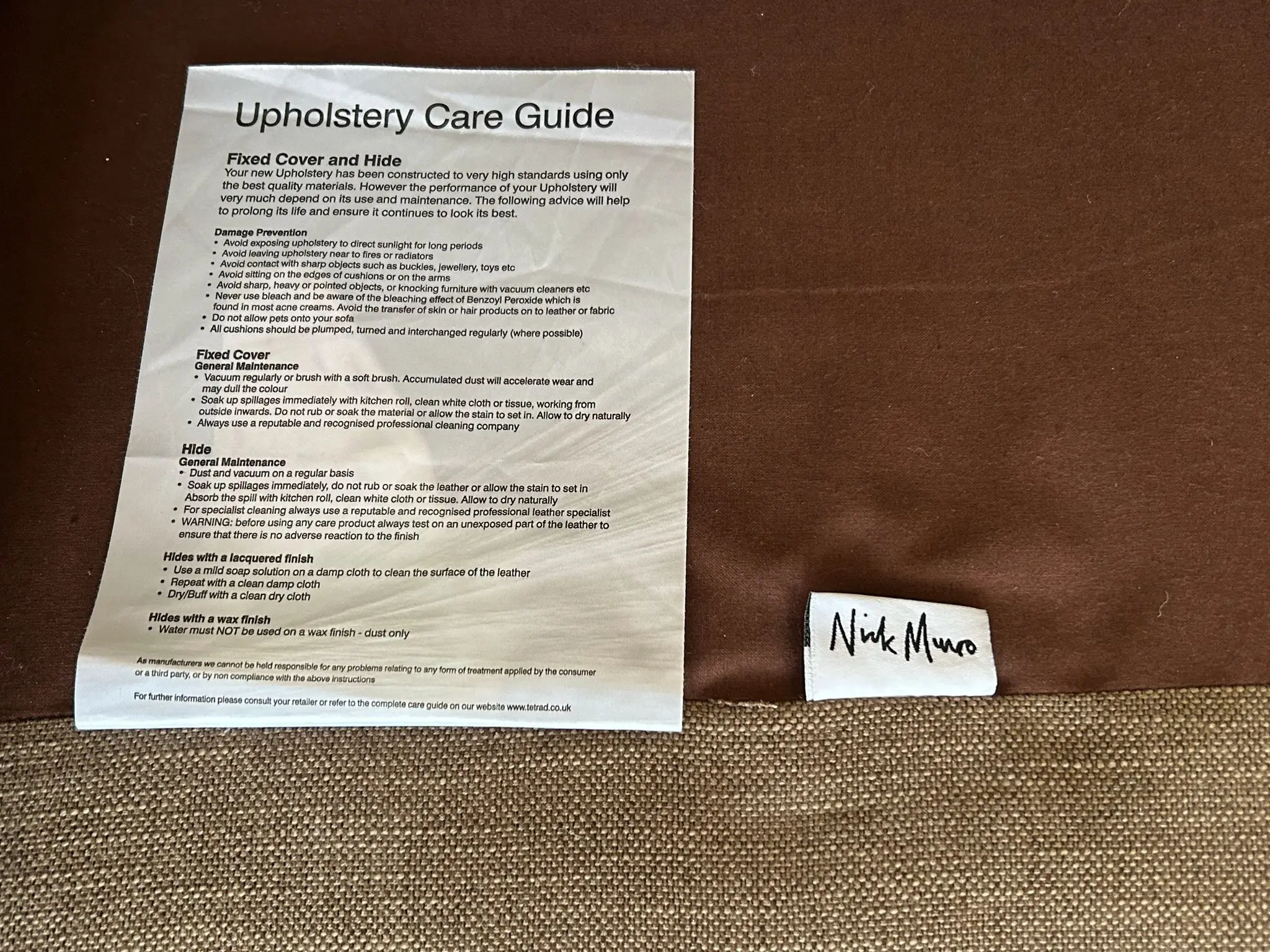 Two Large 2 Seater Sofas and Footstool By Nick Munro