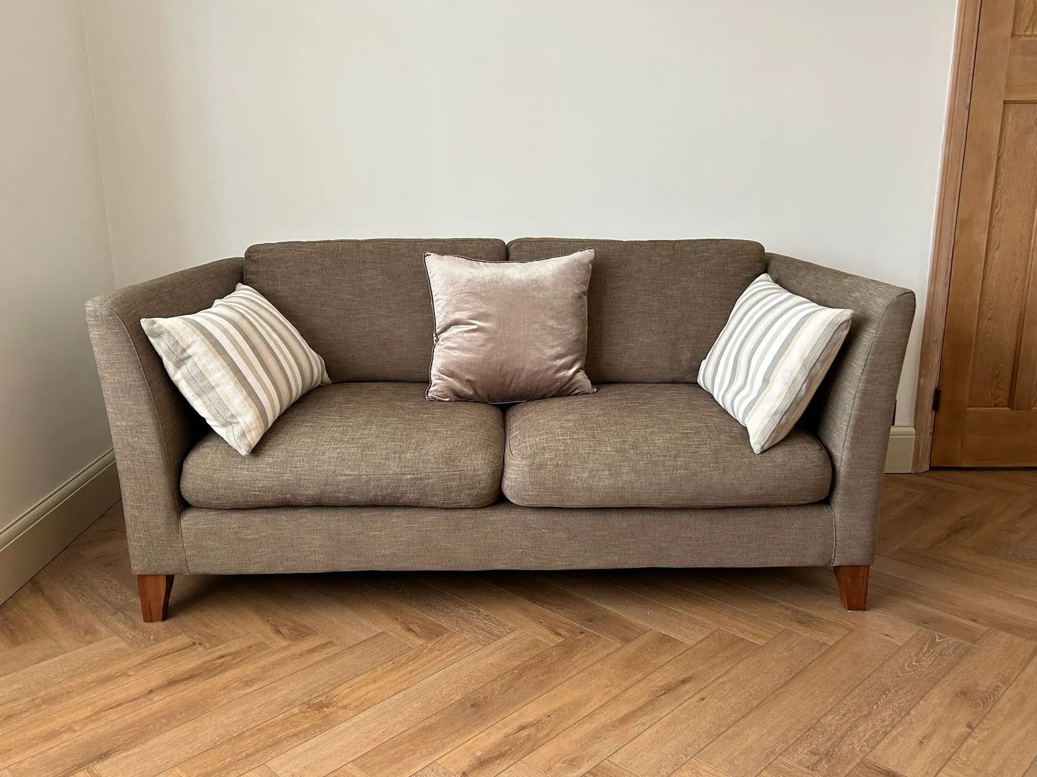 Two Large 2 Seater Sofas and Footstool By Nick Munro