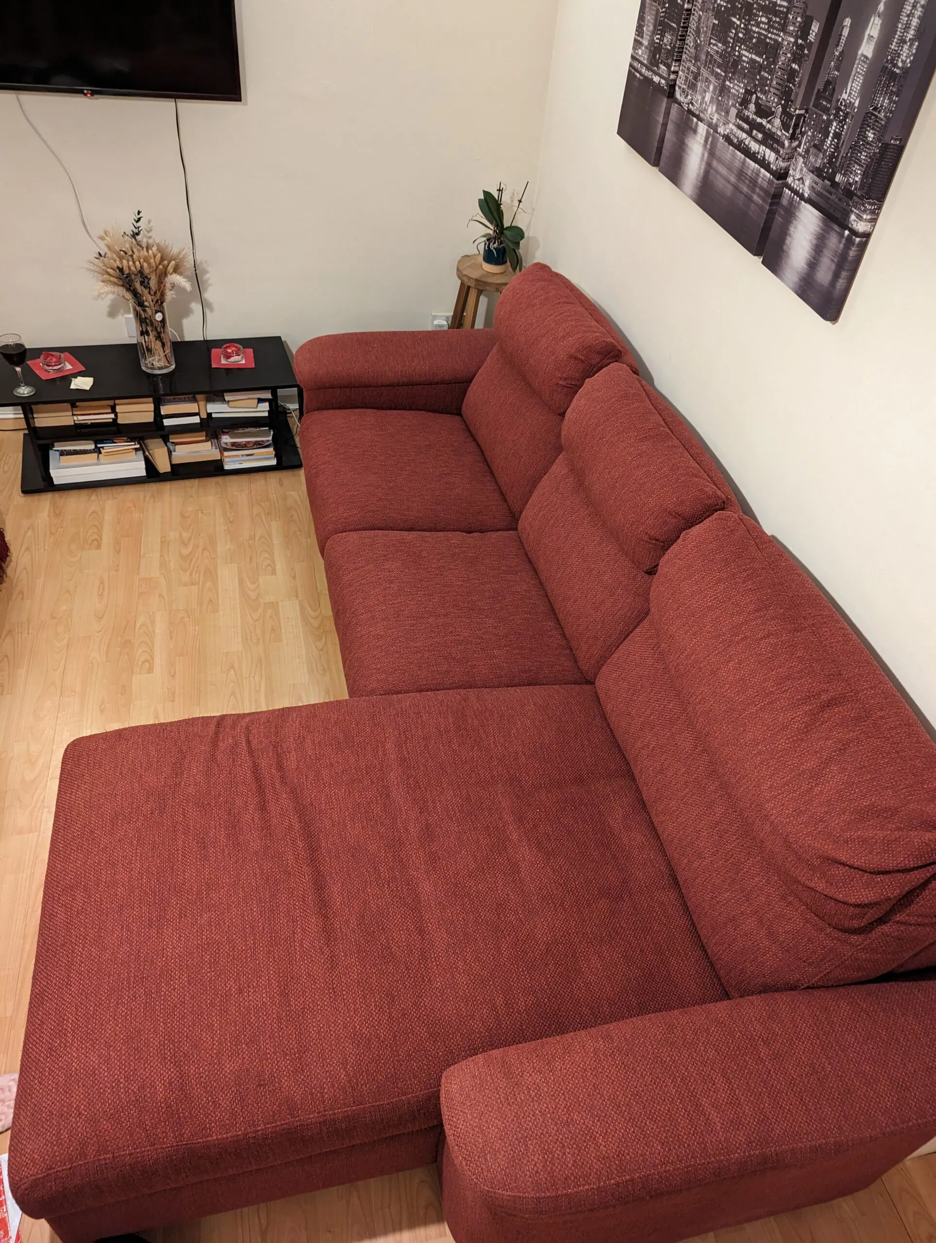 3 Seater corner sofa with storing space
