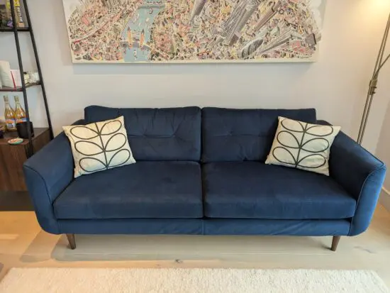 Barker and Stonehouse Navy Orla Kiely Linden Large Velvet Sofa