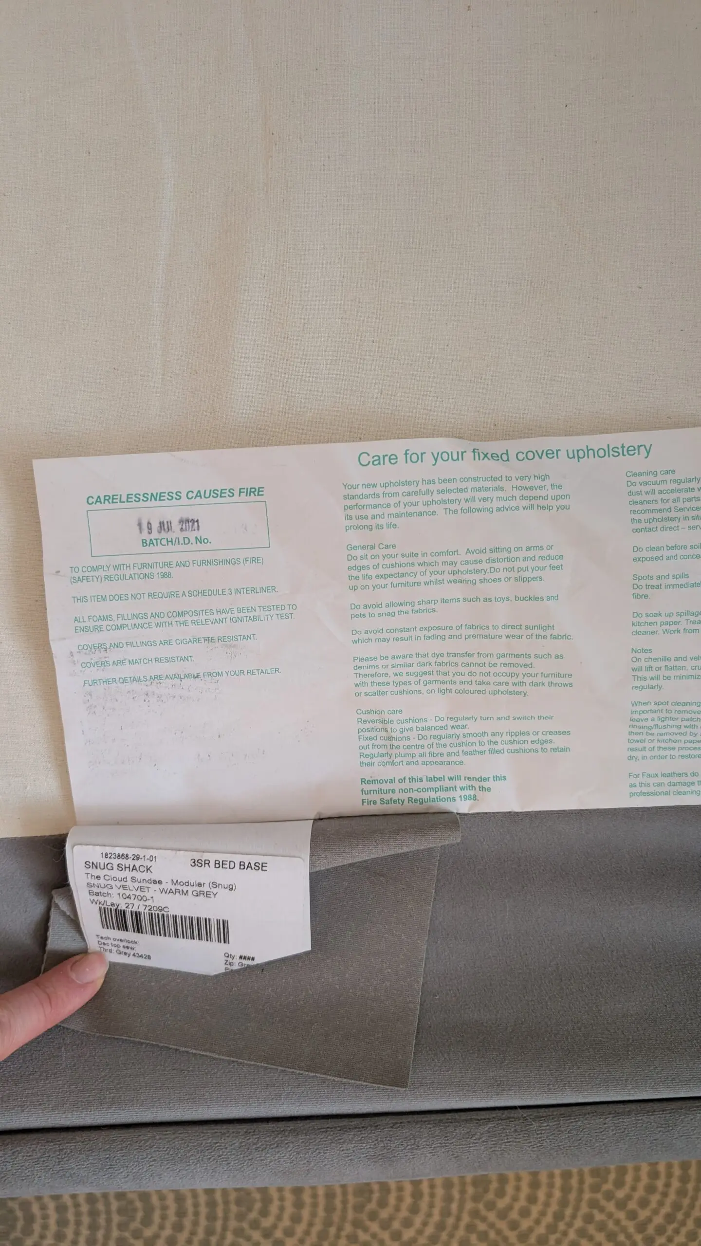 Snug Small Biggie 3 Seater Sofabed - Warm Grey