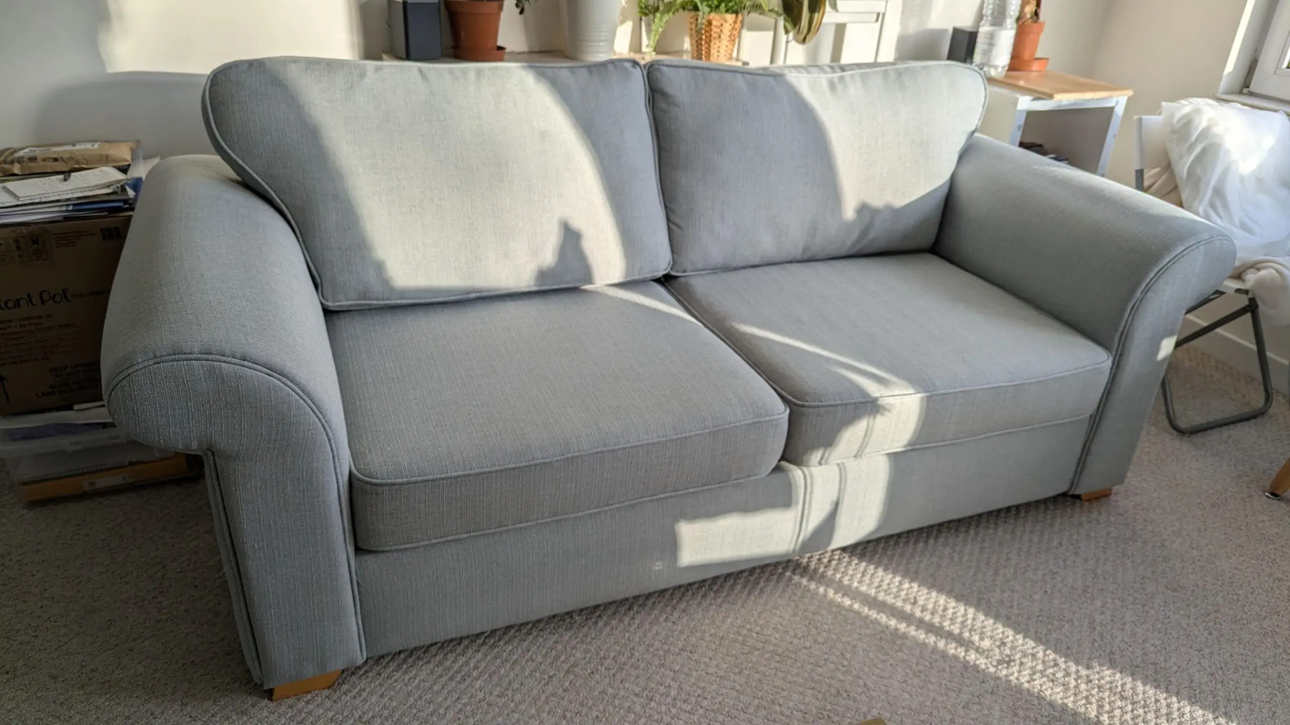 DFS Duck egg blue/grey 3 seater sofa bed - Excellent condition