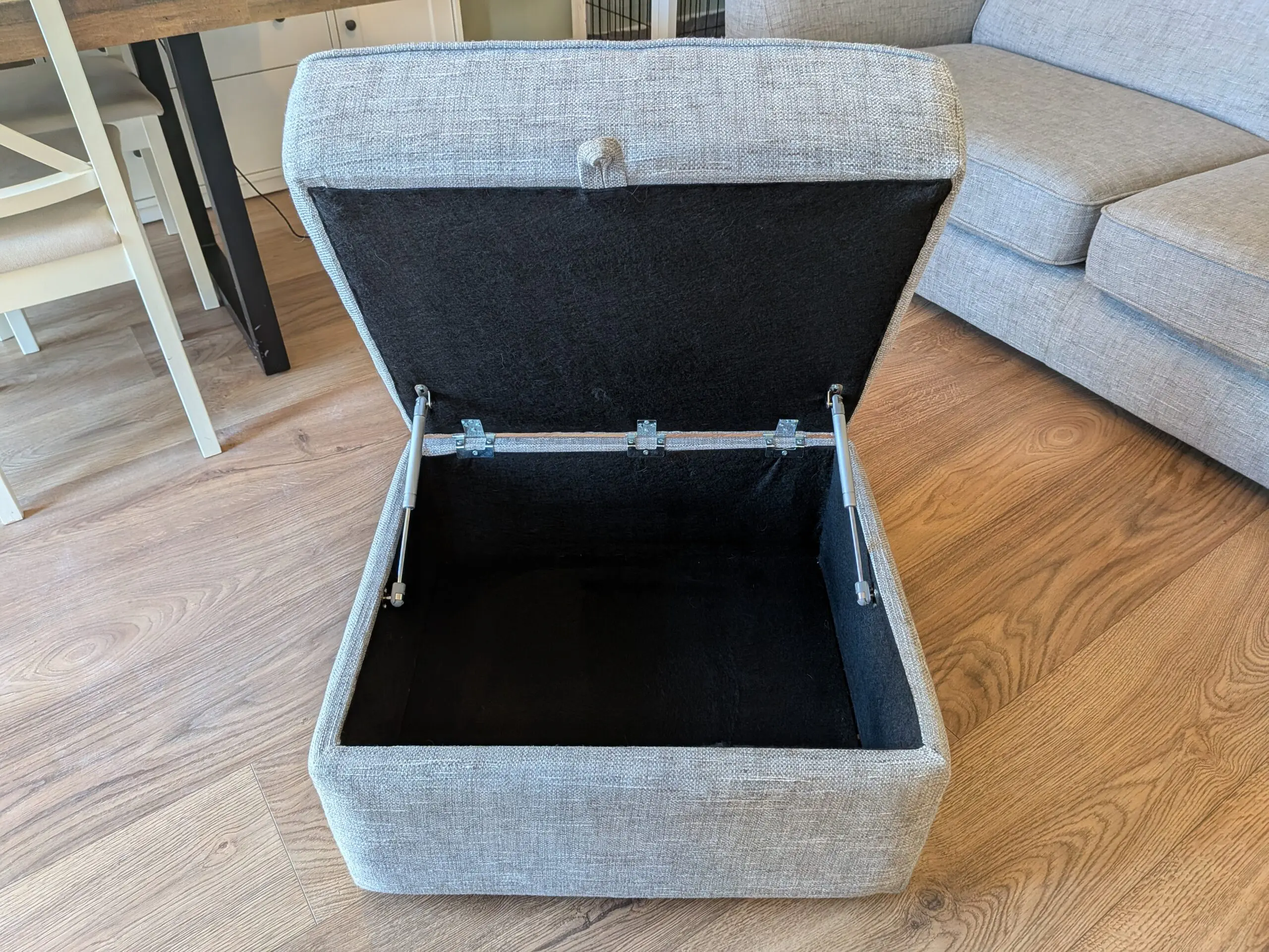 Next Home Light Grey Hepburn 3 Seater Sofa with Footstool