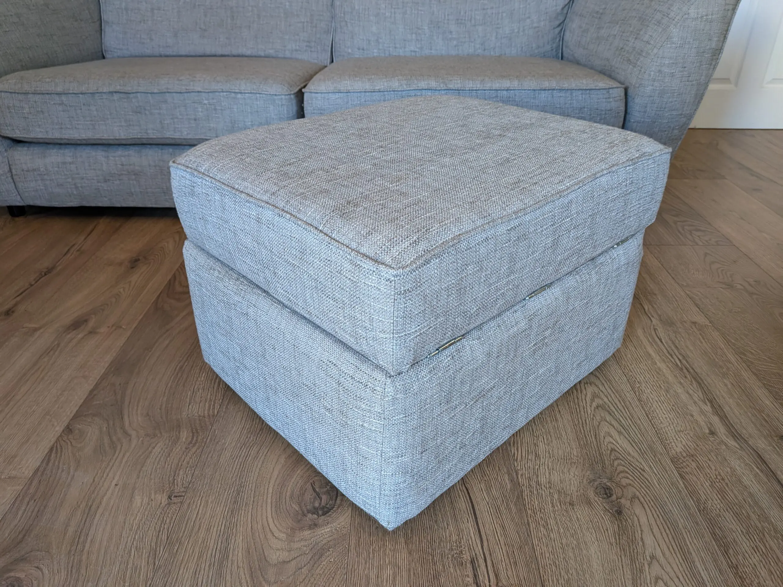 Next Home Light Grey Hepburn 3 Seater Sofa with Footstool