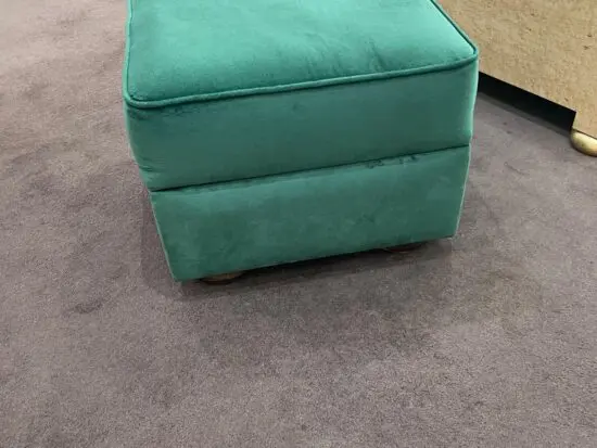 8 x Stylish Art Deco Green Velvet Pouf