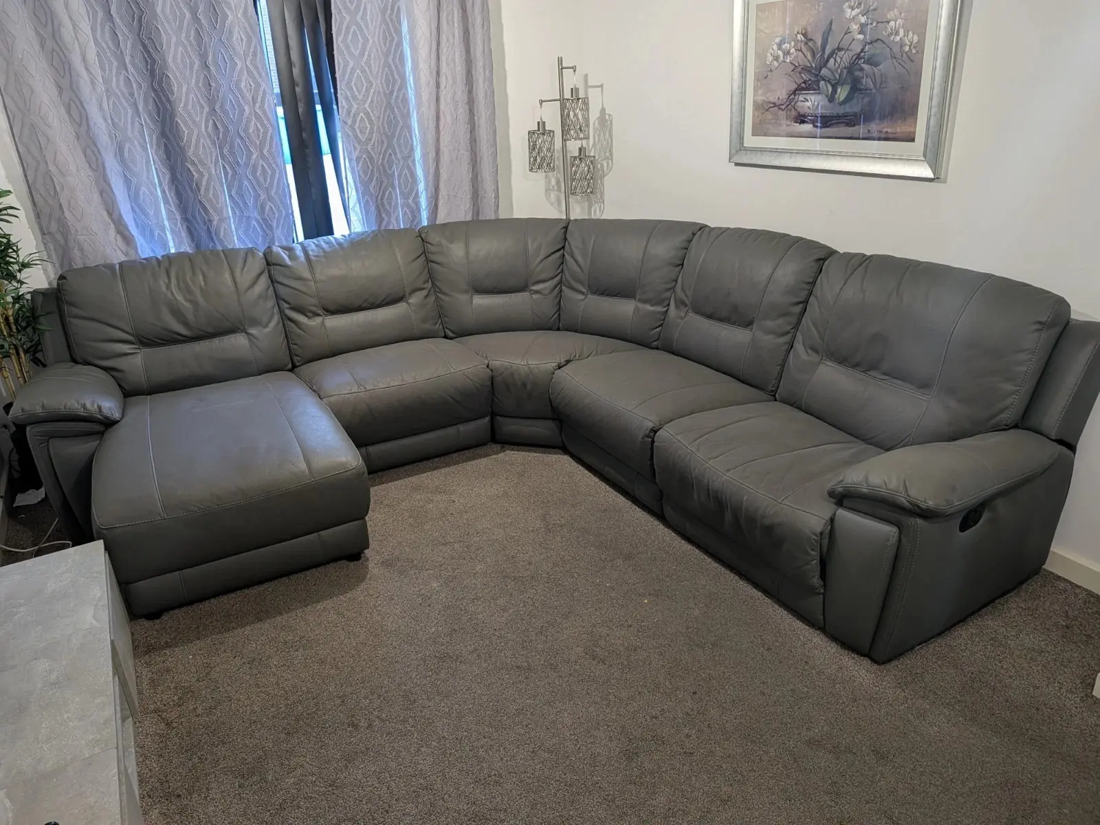 Share Large Corner Sofa With Chaise And Recliner