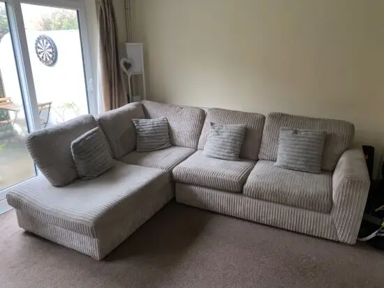 DFS Silver Corner sofa with pull out bed