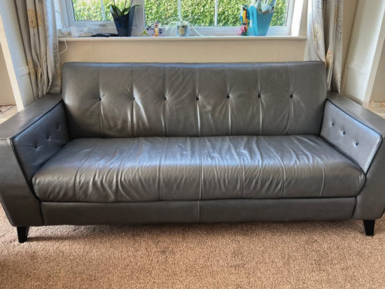 DFS Leather Sofa - Chesterfield Style