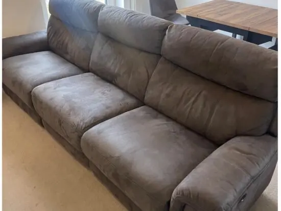 Dfs grey faux leather electric recliner