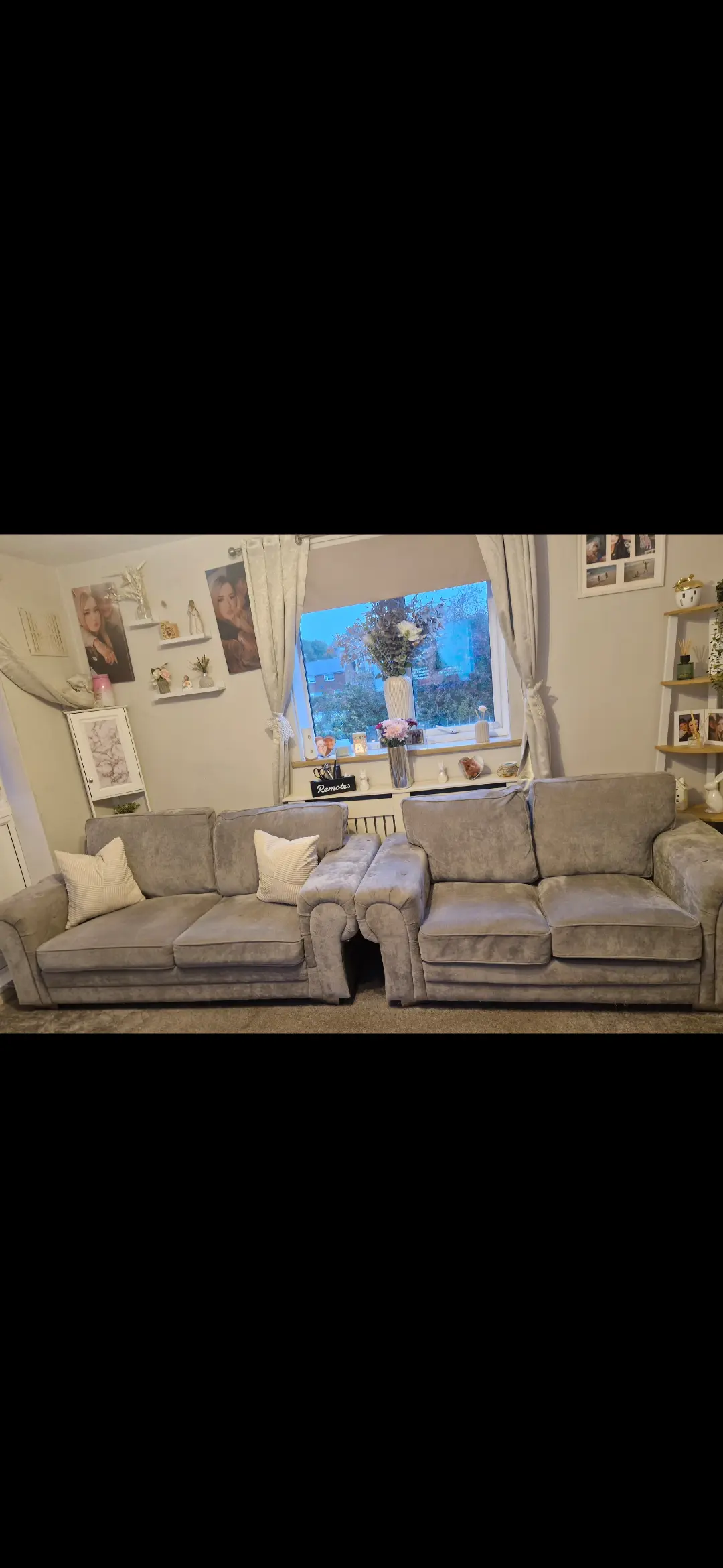 Verona High Back Grey Fabric 3 and 2 Seater Sofa set