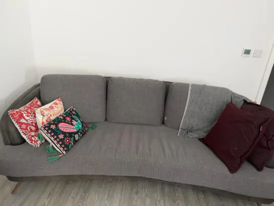 Grey Novia Three-Seater Sofa