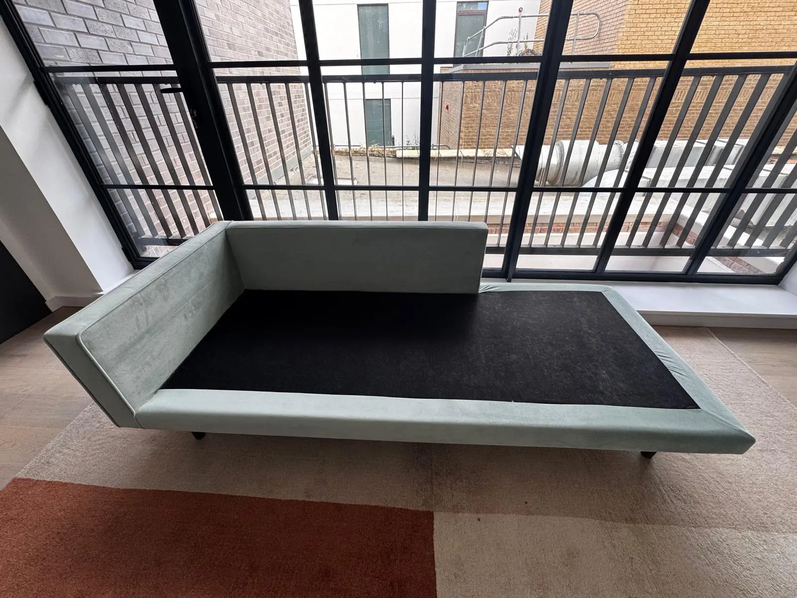 NEW Broste Copenhagen Wind Velvet Chaise Sofa in Chinois Green